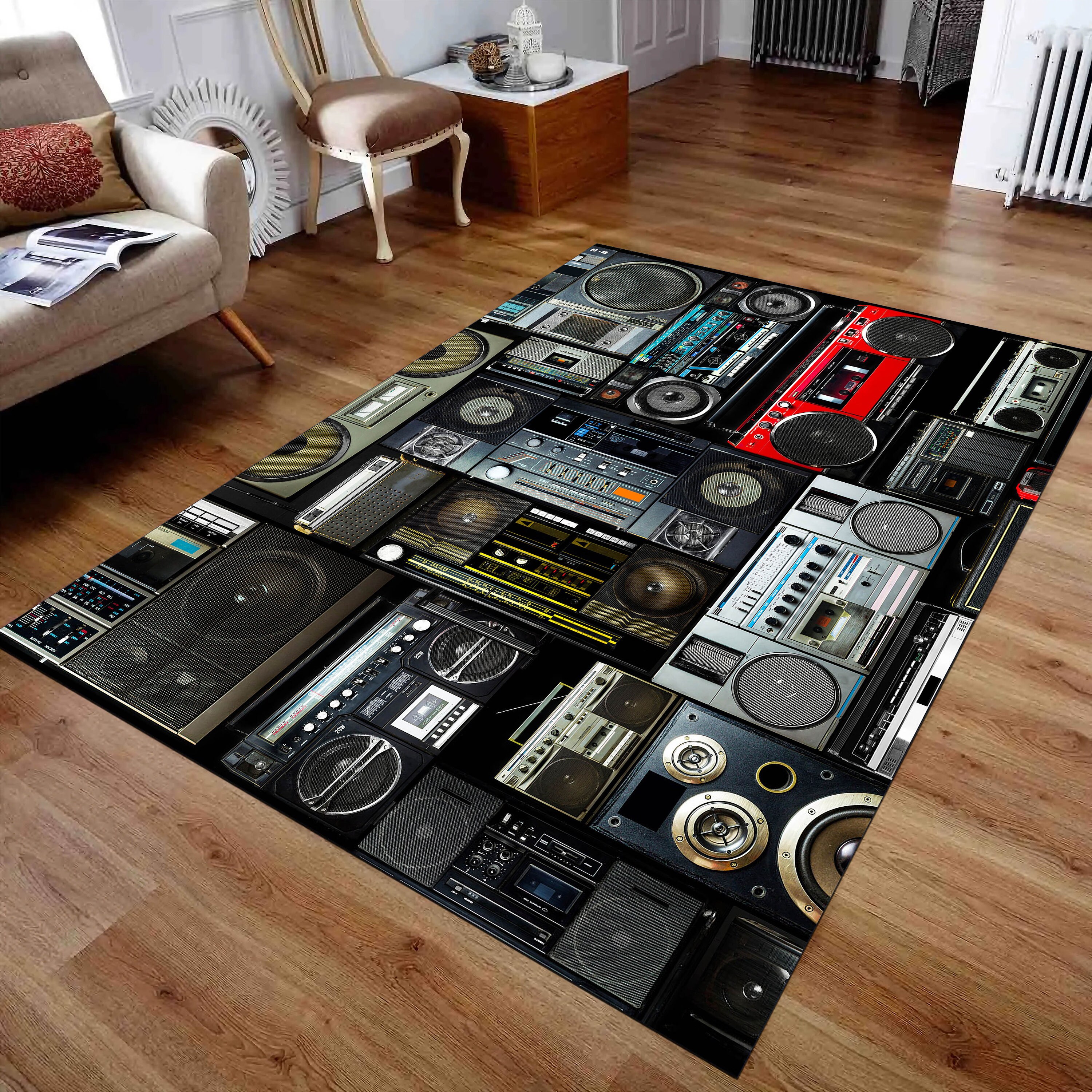 Boombox Rugs, Retro Audio Cassette Rugs, Man Cave Rugs, Office Rugs ...