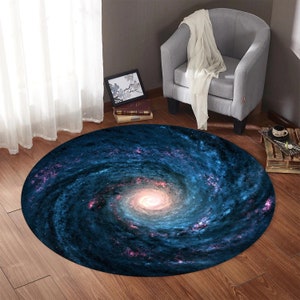 Milky Way Round Rug, Space Rug, Kids Rug, Galaxy Floor Rug, Galaxies Rugs Large Space Rugs, Childrens Rugs, Floor Room Carpet Rug, Rug