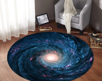 Milky Way Round Rug, Space Rug, Kids Rug, Galaxy Floor Rug, Galaxies Rugs Large Space Rugs, Childrens Rugs, Floor Room Carpet Rug, Rug