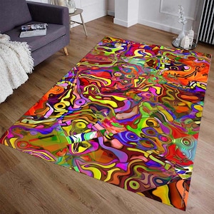 Graffiti, Graffiti Rug, Colorful Rugs, Grafiti Rug, Unique Rug, Abstract Art Rug, Art Rug, Abstract Art Rugs, Unique Gift Bright, Face Art