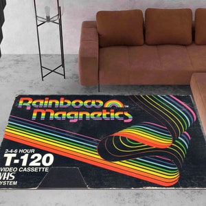 Vhs Case Rug-Vhs Tapes, Vhs Box-Vhs Nostalgic-Retro Art-Classic-Aesthetic Rug, Soft Rug, Living Room Rug, Area Rug, Home Decor, Tape Rug