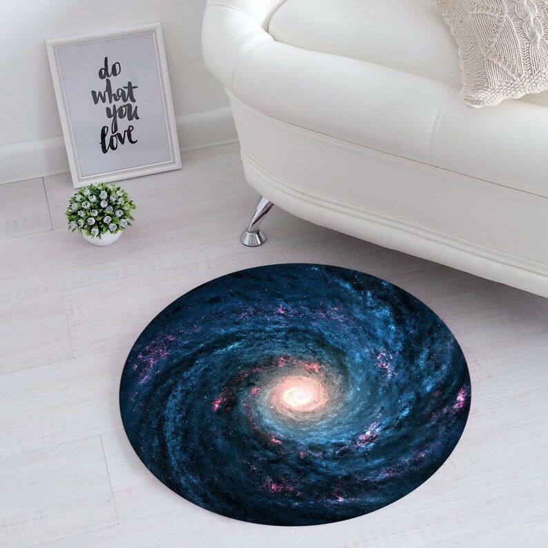 Space Round Rug Milky Way Round Rug, Space Rug, Kids Rug, Galaxy Floor Rug, Galaxies ...