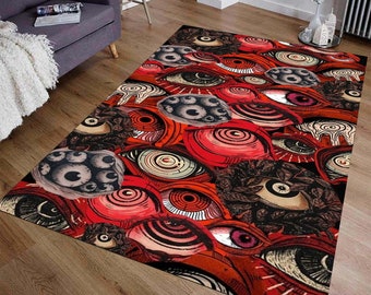 Horror Scare Eye Rug, alfombras góticas, alfombra fantástica, alfombra moderna, alfombra exterior, alfombra redonda, alfombra de baño, alfombra de decoración del hogar, alfombra pequeña, alfombra de área,