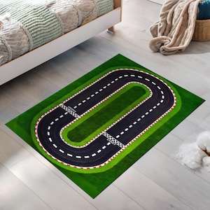 Race Track, Race Track Rug, Start Line, Finish Line, Race Road Rug, Racing Car Rug, Kids Room Rug, Birthday gift for kids, Boys Room Rug