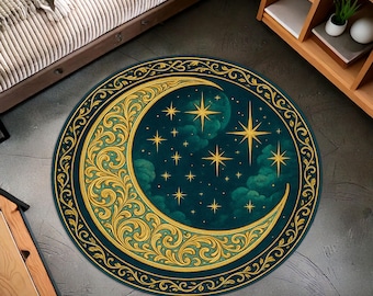 夜空ラグ、月と星柄ラグ、星柄ラグ、星柄ラグ、月柄ラグ、月ラグ、月