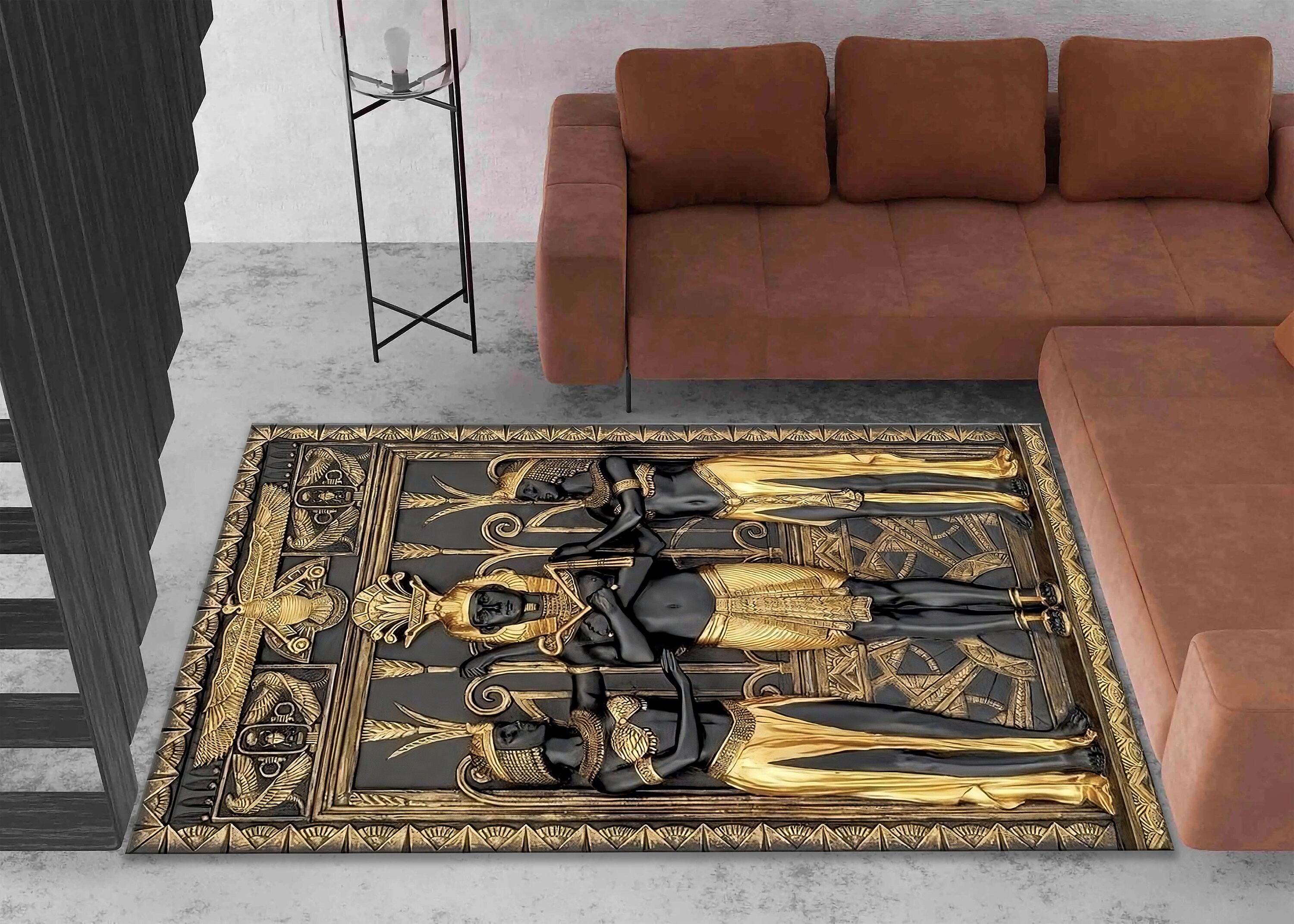 Egypt Rug, Hieroglyph Rug, Anubis Rug, Ancient Rug, Egyptian Decor, for ...