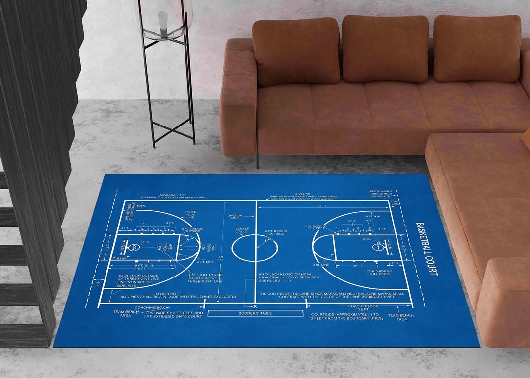 Basketball Court Rug, Basketball Rug, Sport Rug, Area Rug, Gift for Him