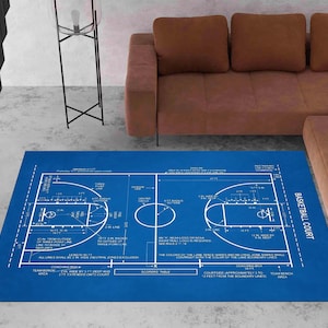 Tapis de terrain de basket, tapis de basket-ball, tapis de sport, carpette, cadeau pour lui, tapis de chambre de garçons, tapis de chambre d'enfants, tapis personnalisé, cadeau de pendaison de crémaillère