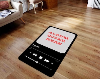 Personalized Music Rug, Your Album Rug, Mussic Area Rug, Favorite Music Rug, Playing Music Rug, Gift for Music Lovers