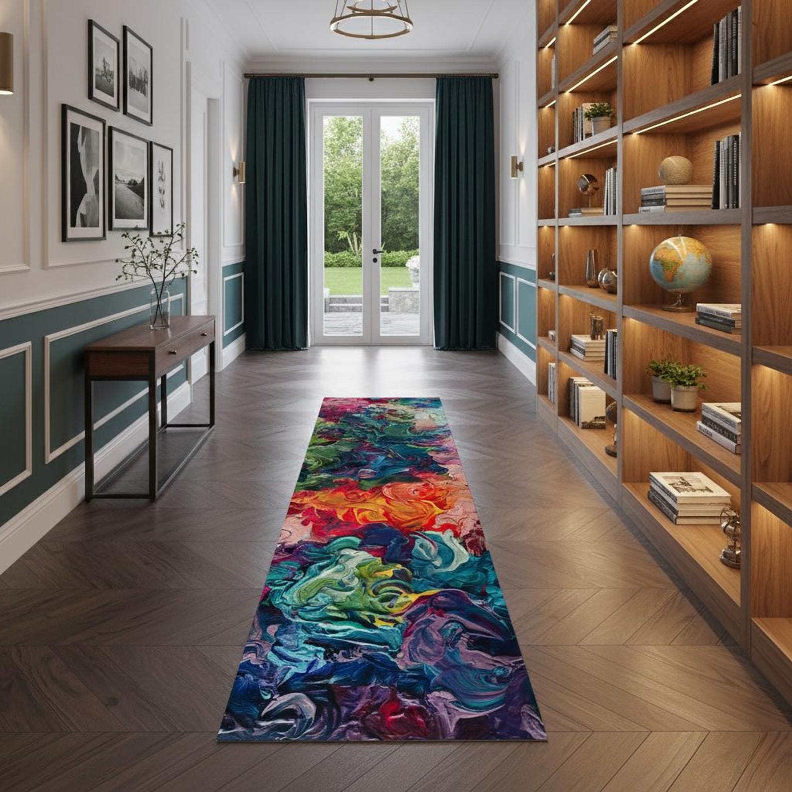 Colorful Runner Design Rug, Abstract Runner Rug, Colorful Rug, Corridor ...