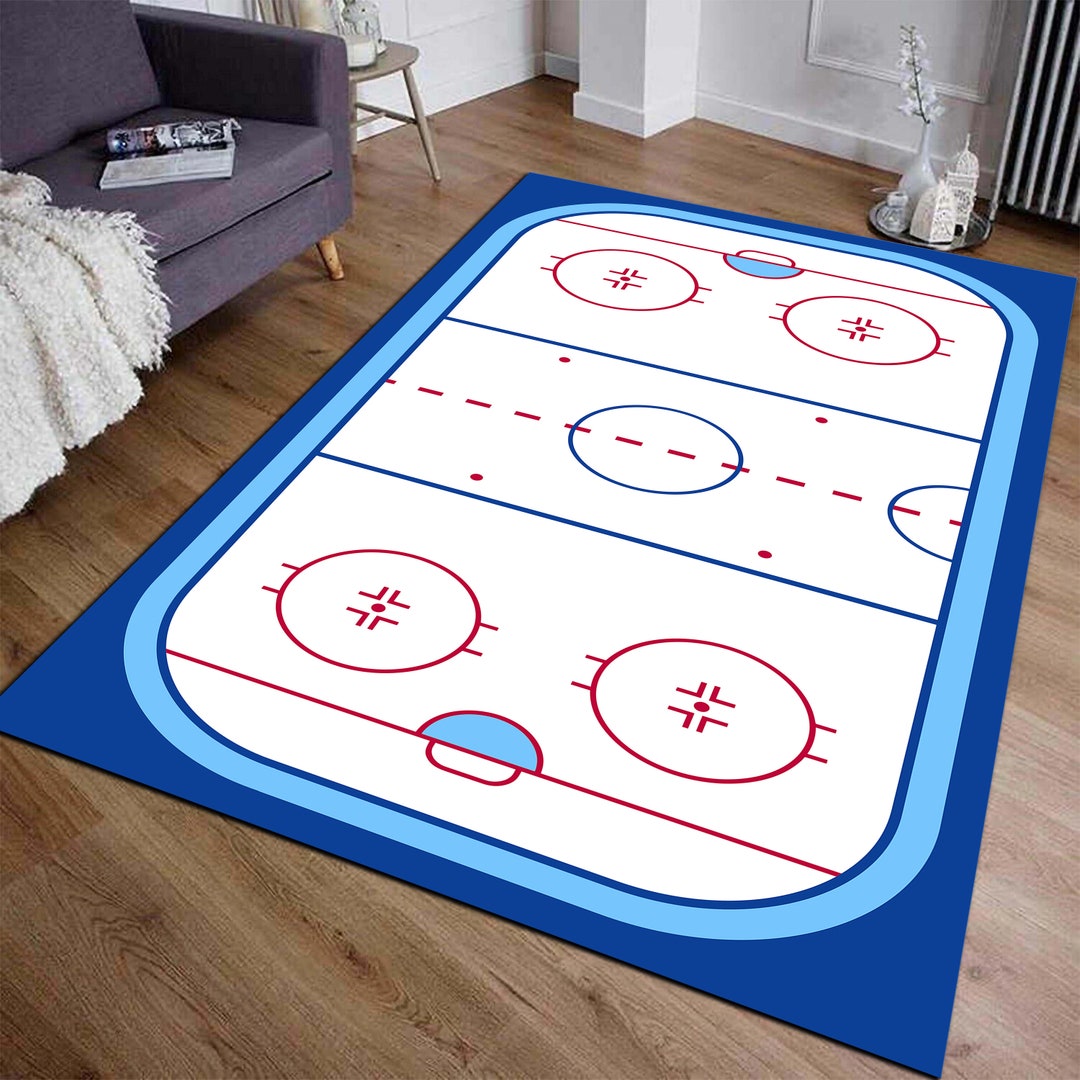 Hockey Rug, Hockey Field Rug, Gift for Him, Kids Room Rug, Sport Rug ...