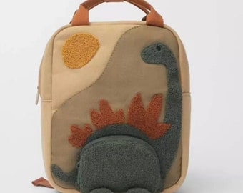 Unisex Embroidered Dinosaur Backpack