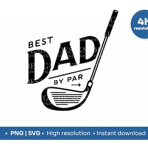 Meilleur papa de la moyenne : cadeau parfait pour les papas amateurs de golf, illustration imprimable