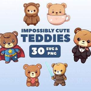 Lindo Oso de Peluche Clipart Pegatinas / Kawaii pegatinas digitales / Scrapbooking, invitaciones, tarjetas, planificadores / PNG / Lindo divertido