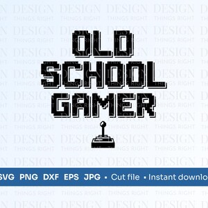 SVG PNG de jugador de la vieja escuela / Clipart de jugador divertido / Letrero de sala de juegos / Calcomanía de jugador Descarga digital para Cricut