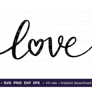 Puede incluir: Un diseño gráfico en blanco y negro de la palabra "love" con un corazón en el medio de la "o".