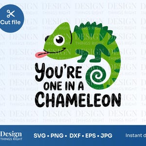 You're One in a Chameleon SVG PNG – Funny Animal Pun Cut File for Cricut & Silhouette