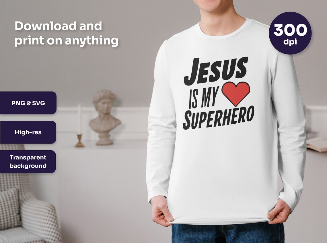 Jesus is My Superhero SVG PNG | Christian Faith Digital Design ...