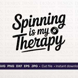 Spinnen is mijn therapie SVG-PNG | Vinylplaat gesneden bestand voor Cricut en Silhouette | Cadeau voor draaitafelliefhebber voor dj's en krattenzoekers