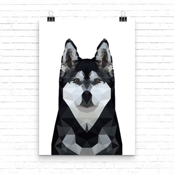 Polyart dog poster | Geometric design | Wall art | Poster | Dog | Downloadable Digital Print