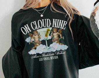 Bride on Cloud Nine Shirt Comfort Colors Shirt Bachelorette Graphic Tee Bach Merch Gift for Her Bridal Party Gift Wedding comfortcolors