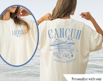 Custom Beach Bachelorette Comfort Colors Shirt, Custom Name Shirt, Custom Beach Shirt, Bridal Party Gift, Gift for Her, Wedding Gift