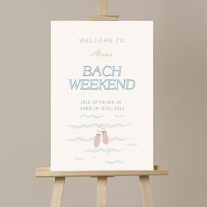 Coastal Theme Bachelorette Welcome Sign Templates, Coastal Grandma Bachelorette Sign, Digital Download, Canva Template,