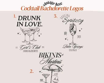Cocktail Bachelorette Logos, Bachelorette Party Logo, Bachelorette SVG, Bachelorette Wochenende Logo, Girls Drinking Club, Vintage Luxe Logo
