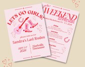 Last Rodeo Bachelorette Invitation and Itinerary Template, Last Rodeo Bach, Editable Itinerary, Hen Party Invite, Canva Templates