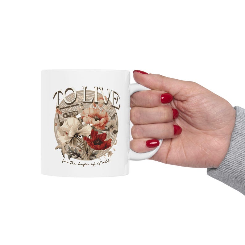To Live for the Hope of it All Ceramic Mug Swiftie Mug Cermaic Mug BPA Lead Free August Mug Folklore Cottagecore Mug Dark Cottagecore Gift image 7