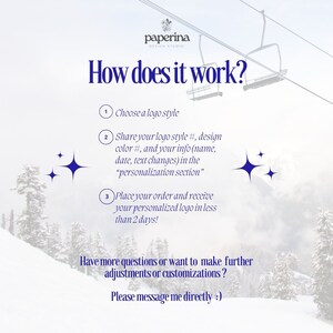 K&ouml;nnte beinhalten: Eine Grafik mit einer verschneiten Berglandschaft und einem Skilift im Hintergrund. Der Text "Wie funktioniert es?" ist in einer gro&szlig;en, fetten Schrift. Die Grafik beschreibt einen dreistufigen Prozess zur Erstellung eines Logos: W&auml;hlen Sie einen Logo-Stil, teilen Sie Ihren Logo-Stil und Ihre Designpr&auml;ferenzen mit und geben Sie Ihre Bestellung auf. Die Grafik enth&auml;lt auch den Text "Haben Sie weitere Fragen oder m&ouml;chten Sie weitere Anpassungen oder Personalisierungen vornehmen? Bitte kontaktieren Sie mich direkt."