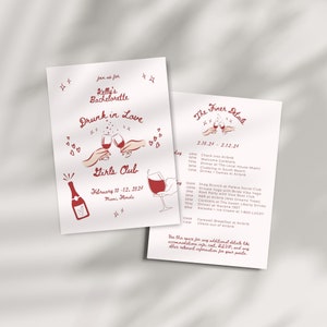 Drunk in Love Girls Club Bachelorette Invite and Itinerary Template, Drunk in Love Bachelorette, Editable Itinerary, Bachelorette Weekend Bild 2