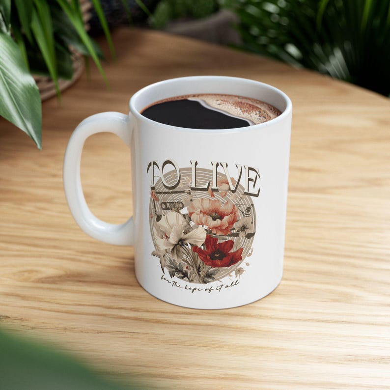 To Live for the Hope of it All Ceramic Mug Swiftie Mug Cermaic Mug BPA Lead Free August Mug Folklore Cottagecore Mug Dark Cottagecore Gift image 5