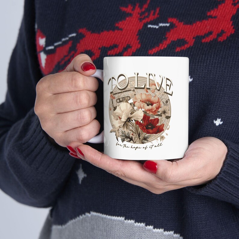 To Live for the Hope of it All Ceramic Mug Swiftie Mug Cermaic Mug BPA Lead Free August Mug Folklore Cottagecore Mug Dark Cottagecore Gift image 6
