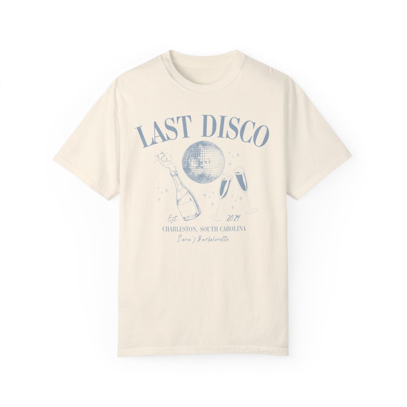 Custom Last Disco Bachelorette Shirt Custom Bach Shirt Bachelorette Gift Favor Last Disco Bridesmaid Gift Ivory