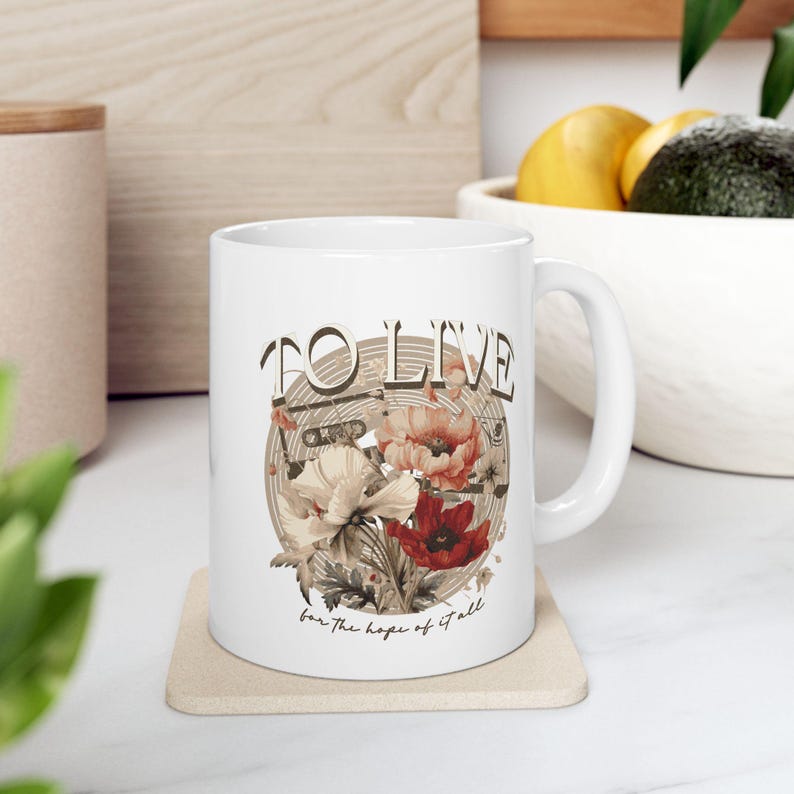 To Live for the Hope of it All Ceramic Mug Swiftie Mug Cermaic Mug BPA Lead Free August Mug Folklore Cottagecore Mug Dark Cottagecore Gift image 4