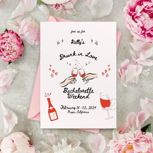 Drunk in Love Doodle Bachelorette Invite and Itinerary Template, Drunk in Love Bachelorette, Editable Itinerary, Bachelorette Weekend image 5