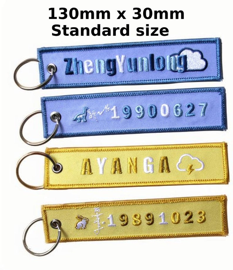 Custom Embroidered Patches: Personalized Logo Keychain - Etsy