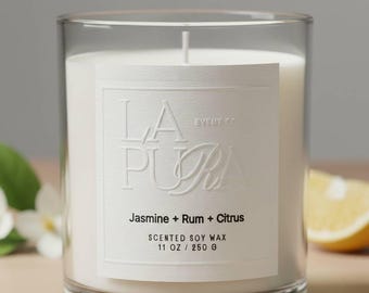 Custom Embossed Stickers: Wedding, Candle, Wine, Logo