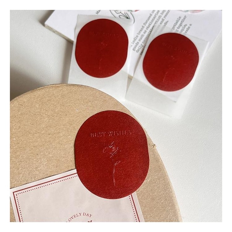 Custom Embossed Logo Stickers: Cotton Paper, Wedding, Business - Etsy
