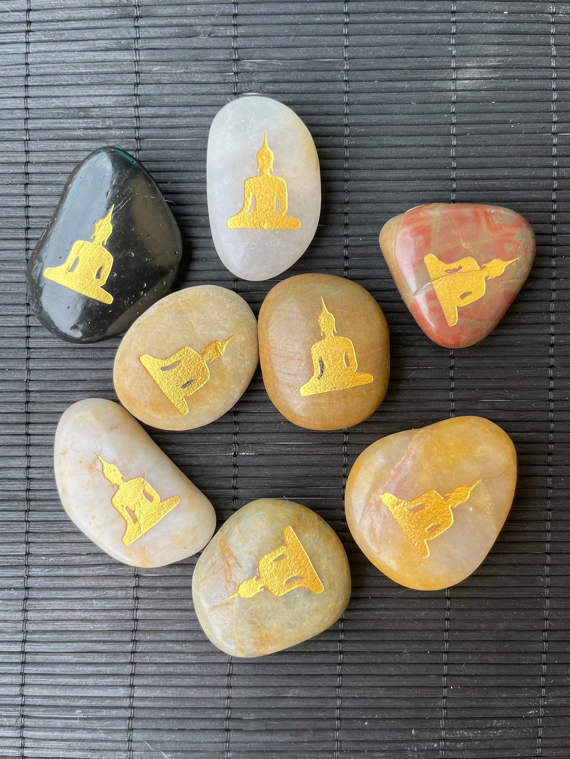 7 Set Stones Yoga Poses Meditation Chakra Yoga Art Chakra Etsy