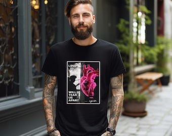 Camiseta Joy Division Tear Us Apart (Dip-Dye) Tie Dye Para Hombre, Color Negro