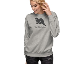 Moletom Otter: Suéter de gola redonda em fleece macio