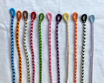 Fishtail Braided Friendship Bracelet, Handmade And Adjustable, 11 Colour Options, Christmas Stocking Gift, 1PC