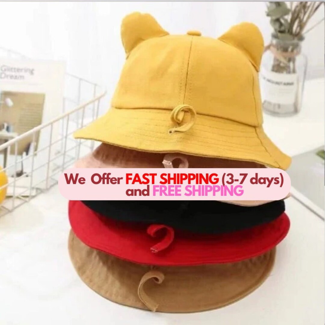 Cat Ear Bucket Hat Frog Hat Embroidered Kawaii Bucket Hat Etsy