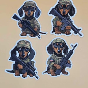 Tacticool Dachshund sticker pack