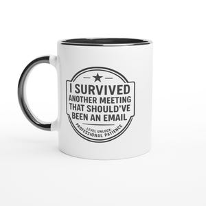 Funny Meeting Mug - I Survived Another Meeting That Should&#39;ve Been an Email - Gift for Professionals