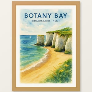 Botany Bay Watercolor Print: Broadstairs Travel Poster