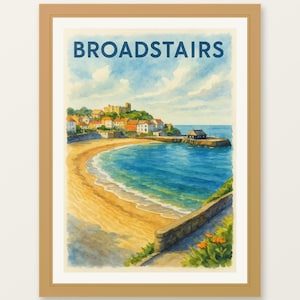 Broadstairs Kent England Watercolor Poster Print - Travel Art