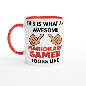 Mario Kart Gamer Mug – Funny Gift for Gamers – 11oz Coffee Cup – This Is What an Awesome Mario Kart Gamer Looks Like – Gamer Boy Gift